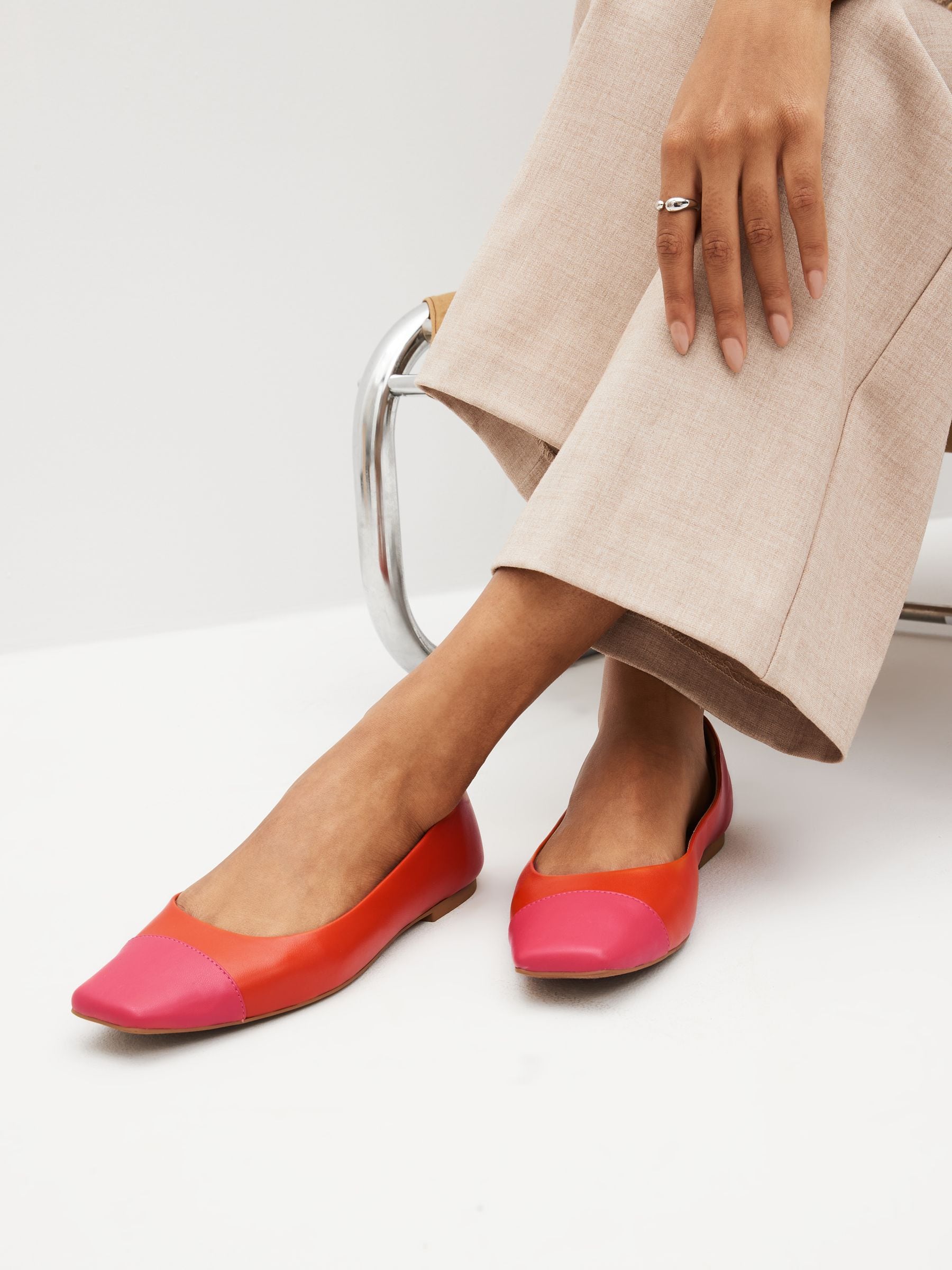 Orange flats shoes store