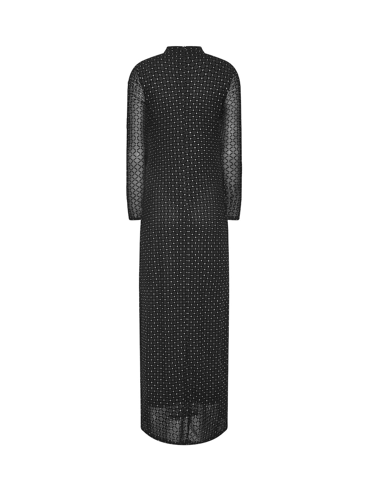 Long Tall Sally Black Glitter Lattice Mesh Maxi Dress - Image 6 of 6 Long Tall Sally Black Glitter Lattice Mesh Maxi Dress - Image 6 of 6