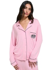 Juicy Couture Pink Dog Crest Jersey Pyjamas Set - Image 1 of 4