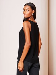 Lipsy Black Jersey V Neck Cami Vest Top - Image 2 of 3