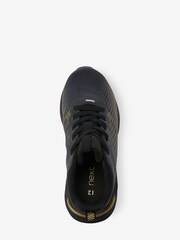 Black/Gold Elastic Lace Trainers - Image 3 of 5