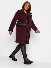 Yours Curve Red Faux Fur Coat - Image 3 of 5