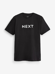 Black 100% Cotton T-Shirt: Life at Next Shop - Image 1 of 4