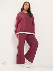 Yours Curve Red Side Stripe 2-In-1 Jumper - Image 2 of 6