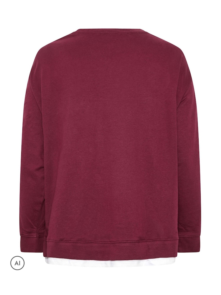 Yours Curve Red Side Stripe 2-In-1 Jumper - Image 6 of 6