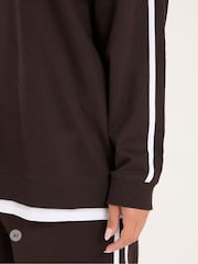 Yours Curve Brown Side Stripe 2-In-1 Jumper - Image 4 of 6