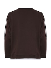 Yours Curve Brown Side Stripe 2-In-1 Jumper - Image 6 of 6