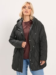 Yours Curve Black Lightweight Padded Jacket - Image 1 of 6