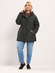 Yours Curve Black Lightweight Padded Jacket - Image 2 of 6