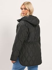 Yours Curve Black Lightweight Padded Jacket - Image 3 of 6