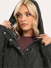 Yours Curve Black Lightweight Padded Jacket - Image 4 of 6