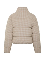 PixieGirl Petite Natural Check Puffer Coat - Image 6 of 6