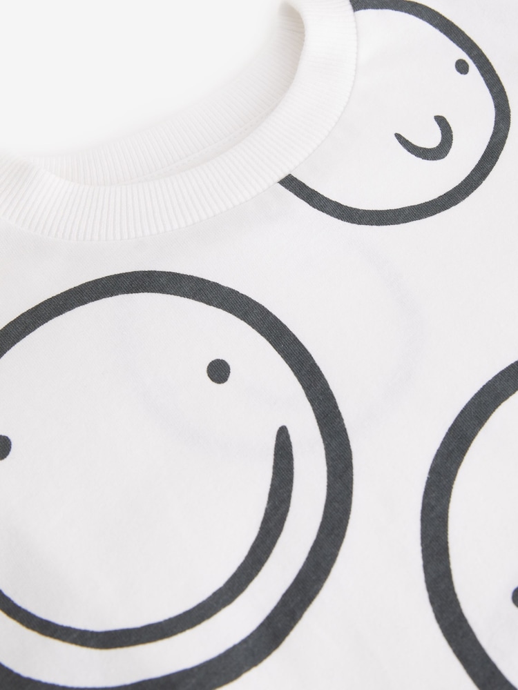 White/Black All-Over Print 100% Cotton Short Sleeve T-Shirt (3mths-7yrs) - Image 3 of 3