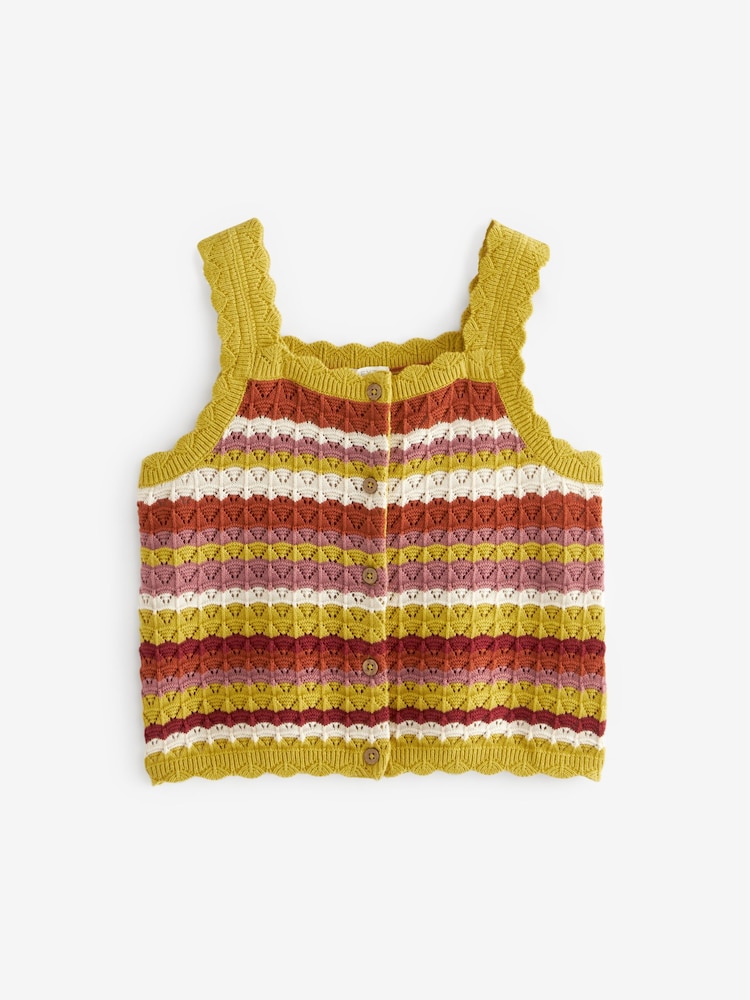 Multi Crochet Stripe Vest (3-16yrs) - Image 1 of 3