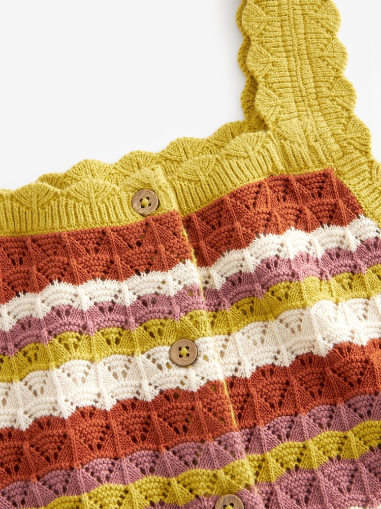 Multi Crochet Stripe Vest (3-16yrs) - Image 3 of 3