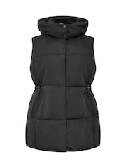 Yours Curve Black Short Padded Gilet - Image 5 of 6