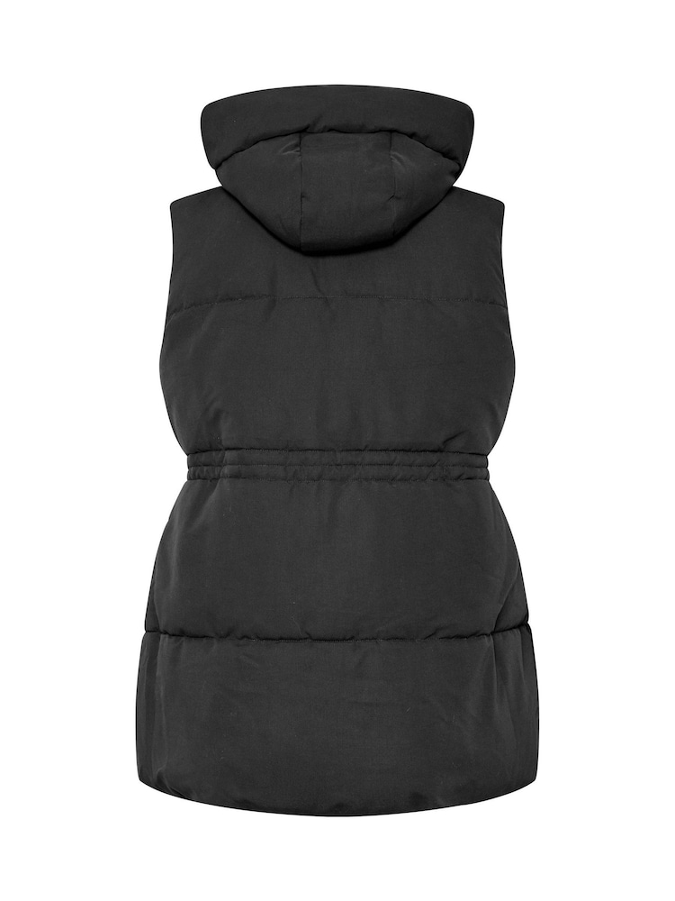Yours Curve Black Short Padded Gilet - Image 6 of 6