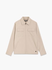 French Connection Brown Cotton Zip-Through Collared Chest Pocket Overshirt - Image 3 of 6