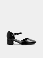 Yours Curve Black Wide Fit Square Toe Block Heels - Image 2 of 5