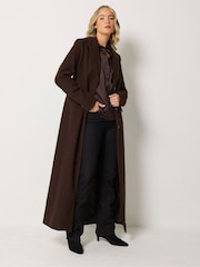 Long Tall Sally Brown Maxi City Coat - Image 3 of 7