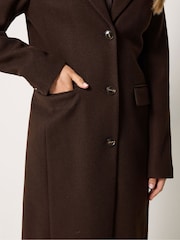Long Tall Sally Brown Maxi City Coat - Image 5 of 7