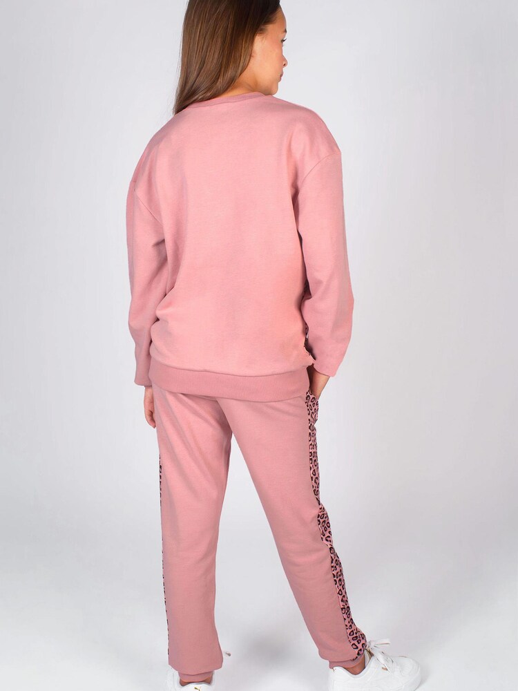 Pineapple Pink Girls Leopard Logo Sweatshirt - Image 2 of 5