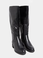 Yours Curve Black Wide Fit Stretch Knee High Boots - Image 2 of 3