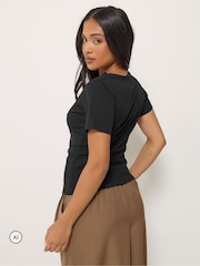 топ с короткими рукавами и складками PixieGirl Petite - Изображение 3 6