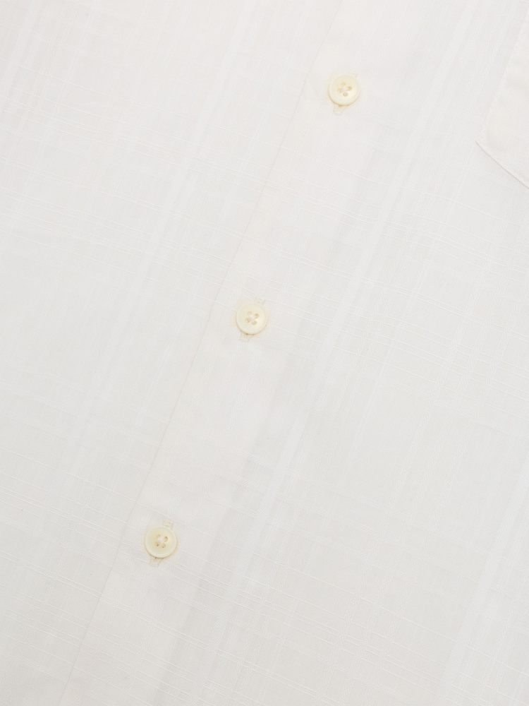 French Connection Cream Cotton Subtle Check Chest Pocket Short Sleeve Shirt - Image 6 of 6 French Connection Cream Cotton Subtle Check Chest Pocket Short Sleeve Shirt - Image 6 of 6