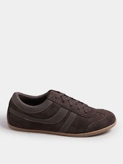 Yours Curve Brown Low Retro Stripe Trainers In Extra Wide EEE Fit - Image 2 of 5