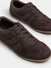 Yours Curve Brown Low Retro Stripe Trainers In Extra Wide EEE Fit - Image 4 of 5