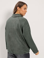 Yours Curve Green Suedette Bomber Jacket - Image 4 of 7