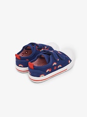 JoJo Maman Bébé Navy Kids' Rainbow Canvas Pumps - Image 2 of 4