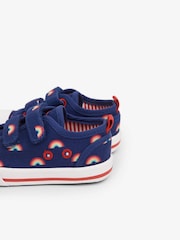 JoJo Maman Bébé Navy Kids' Rainbow Canvas Pumps - Image 4 of 4