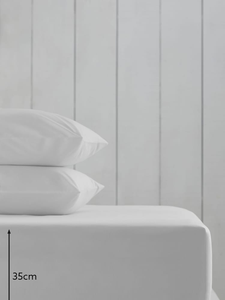 White Cotton Rich Deep Fitted Sheet - Image 2 of 2