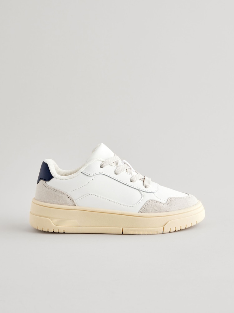 White Retro Sole Trainers - Image 2 of 5
