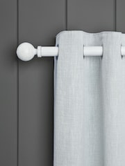 White Ball Finial Extendable Curtain 35mm Pole Kit - Image 2 of 5