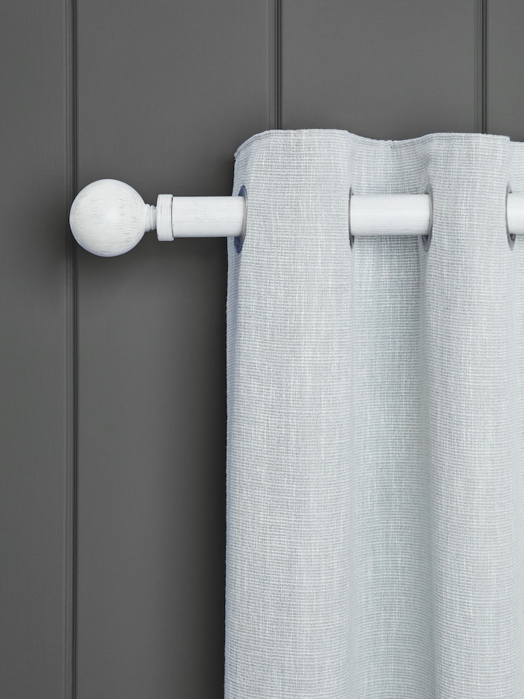 White Ball Finial Extendable Curtain 35mm Pole Kit - Image 2 of 5
