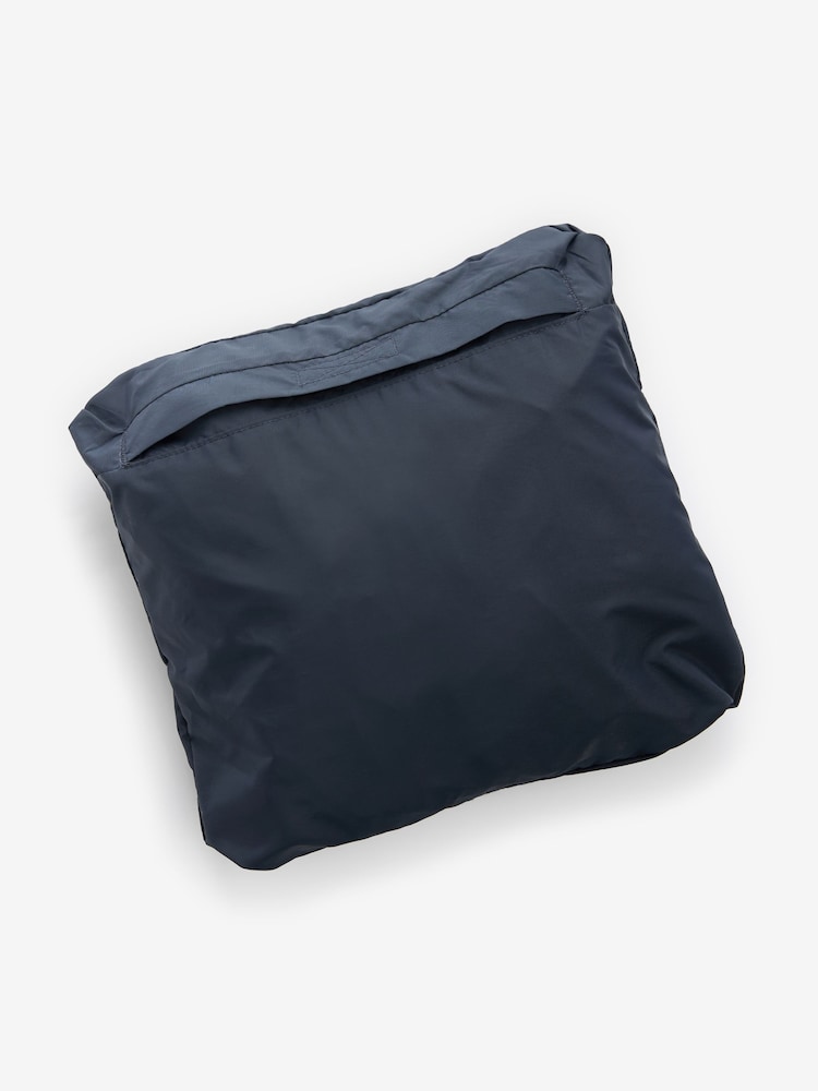 Navy Blue Lightweight Waterproof Hooded Packable Jacket - Image 13 of 13
