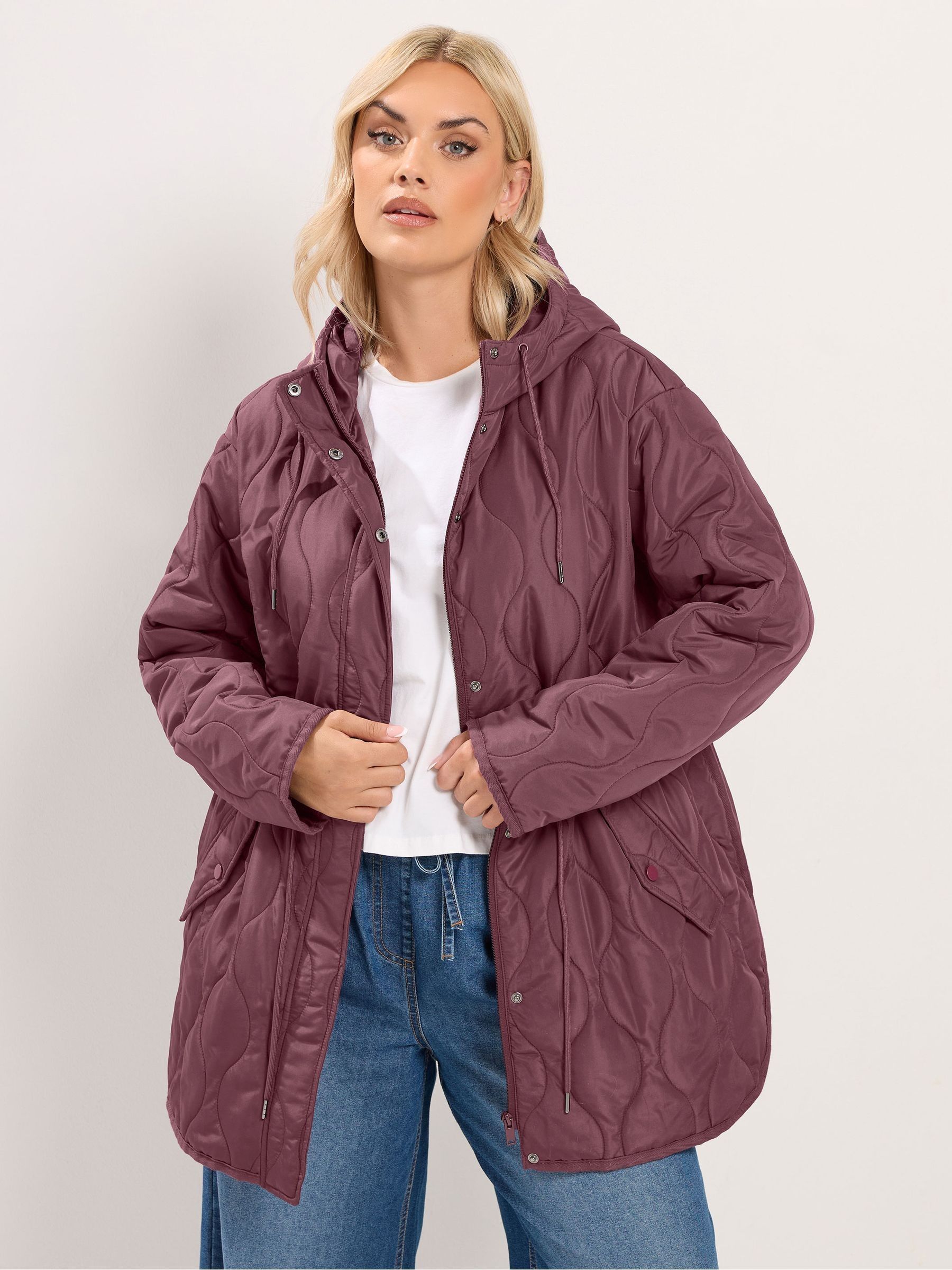 Yours Women's Purple Lightweight Padded Jacket In | Size: 30/32 - Image 3