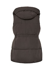 Yours Curve Brown Short Padded Gilet - Image 6 of 6