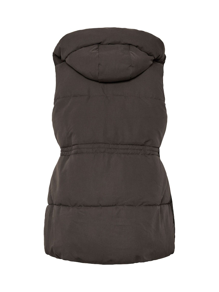 Yours Curve Brown Short Padded Gilet - Image 6 of 6