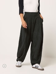 PixieGirl Petite Black Cord Barrel Leg Trousers - Image 2 of 6