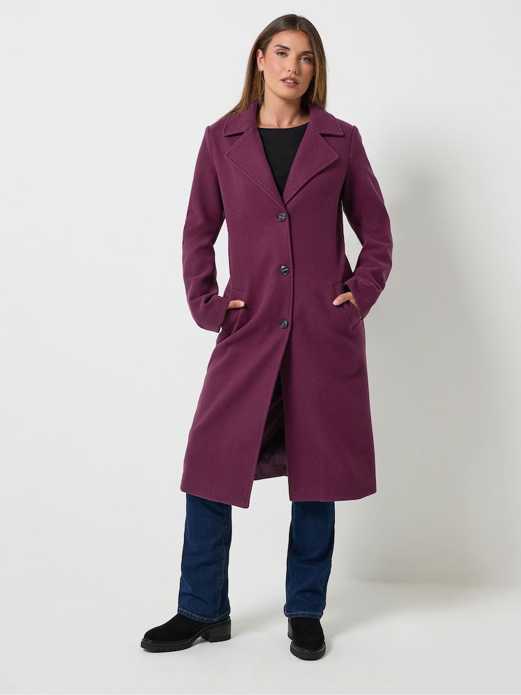 أرجواني - معطف City من Long Tall Sally - صورة 2 من 7 أرجواني - معطف City من Long Tall Sally - صورة 2 من 7