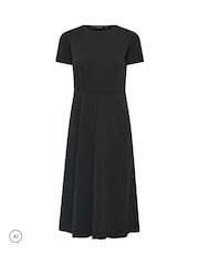 PixieGirl Petite Black Pleat Detail Midi Dress - Image 5 of 6
