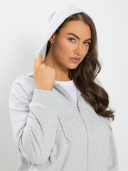 Yours Curve Grey Zip Through Raglan Hoodie - Image 5 of 7