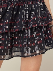 Black/Red Chiffon Mini Skirt - Image 5 of 7