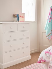 Laura Ashley Cotton White Ashwell Chest of 5 Drawers - Image 1 of 5