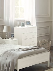 Laura Ashley Cotton White Ashwell Chest of 5 Drawers - Image 2 of 5