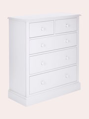 Laura Ashley Cotton White Ashwell Chest of 5 Drawers - Image 4 of 5